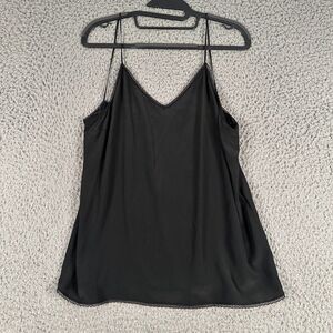 Vtg Gucci Top‎ Camisole Blouse Womens Size 42 Black Silk Blend Made In Italy